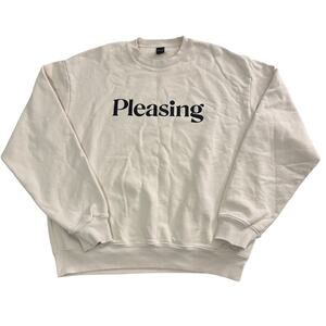 The Pleasing Crewneck Cream Sweater Size Large Cotton MSRP $95